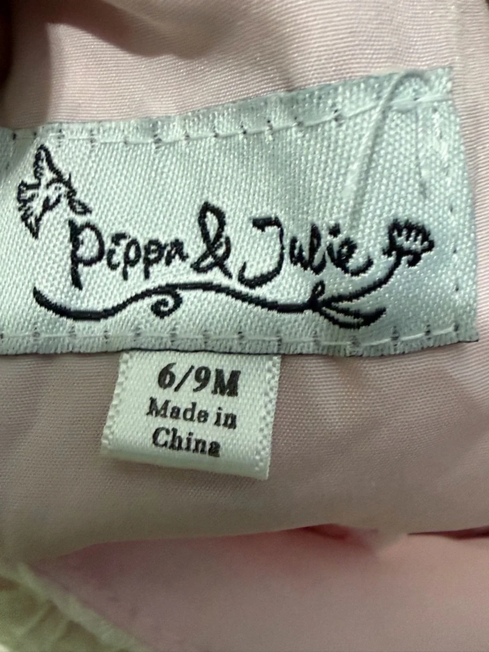 Pink Floral Embroidered Baby Dress with Flower Applique